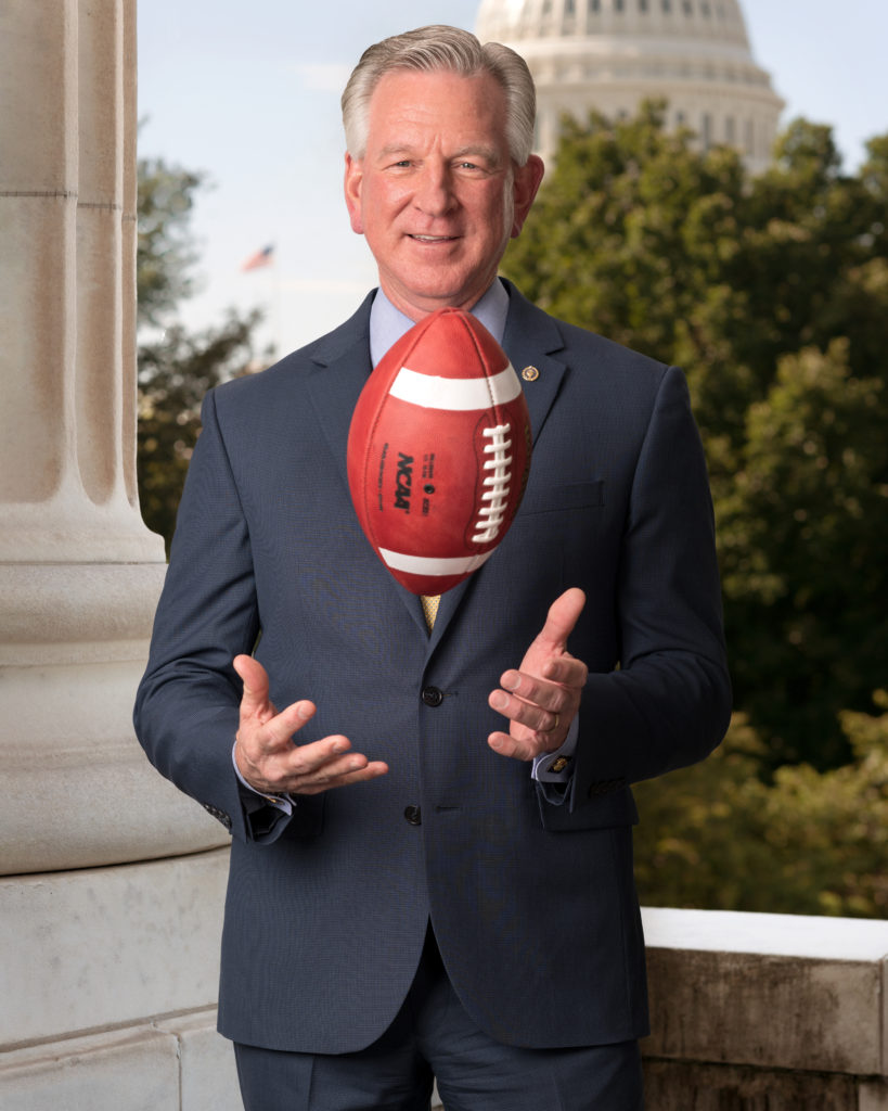 Coach Tuberville Tossing the Ball
